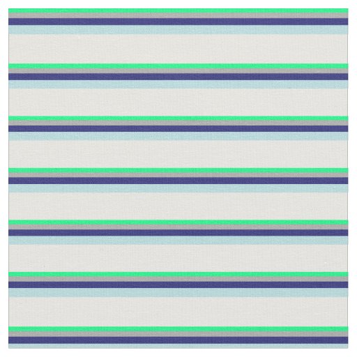 Green, Gray, Midnight Blue, Powder Blue & White Fabric