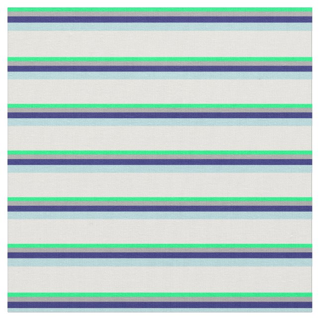 Green, Gray, Midnight Blue, Powder Blue & White Fabric (Close Up)