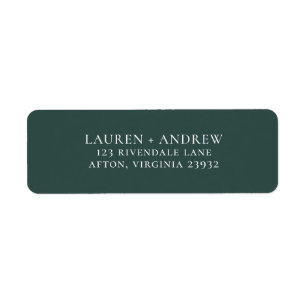 Green Gray Minimalist Rustic Return Address Label