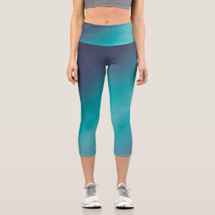 Green Gray  moonlight ombre effect  Capri Leggings