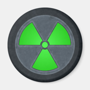 Green & Gray Radiation Symbol Magnet