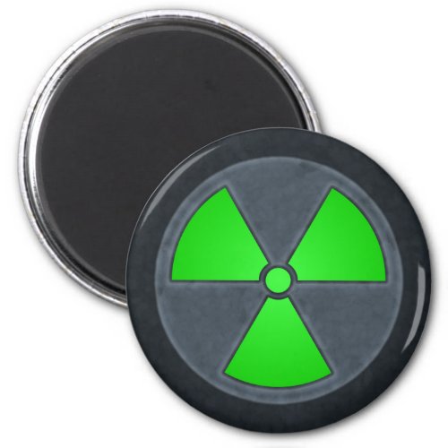 Green  Gray Radiation Symbol Magnet