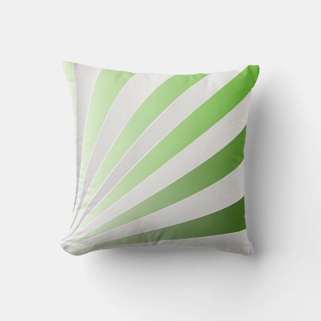 green gray rays pillow (Front)