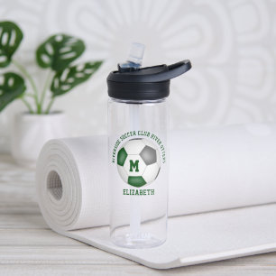 green gray school club team colors custom soccer water bottle