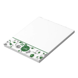 green gray soccer balls pattern accent  notepad
