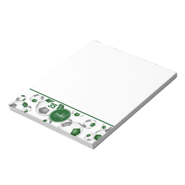 green gray soccer balls pattern accent  notepad (Rotated)