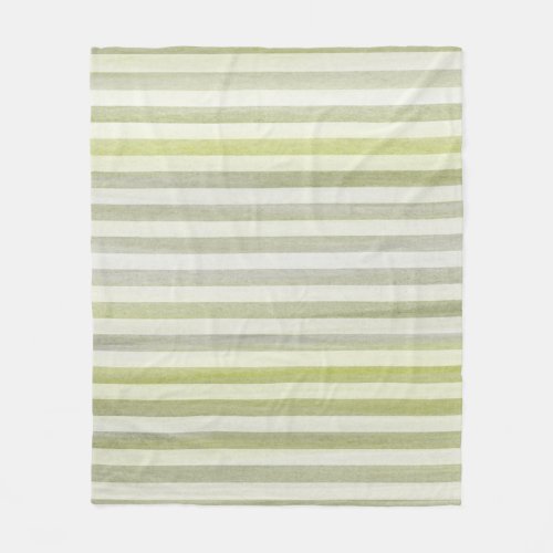 Green Gray Soft Stripes Watercolor Pattern Fleece Blanket