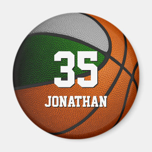 green gray sports team colors teens basketball magnet