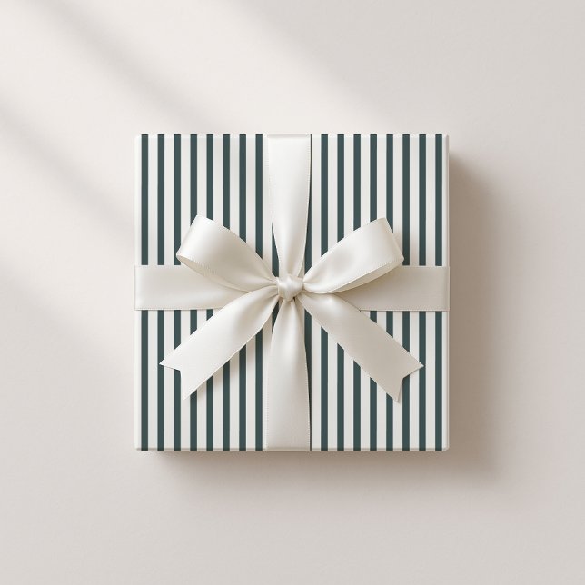 Green/Gray Striped Elegant Wrapping Paper (Creator Uploaded)