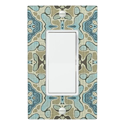 Green Gray Teal Blue Ochre Hip Bohemian Bali Art Light Switch Cover