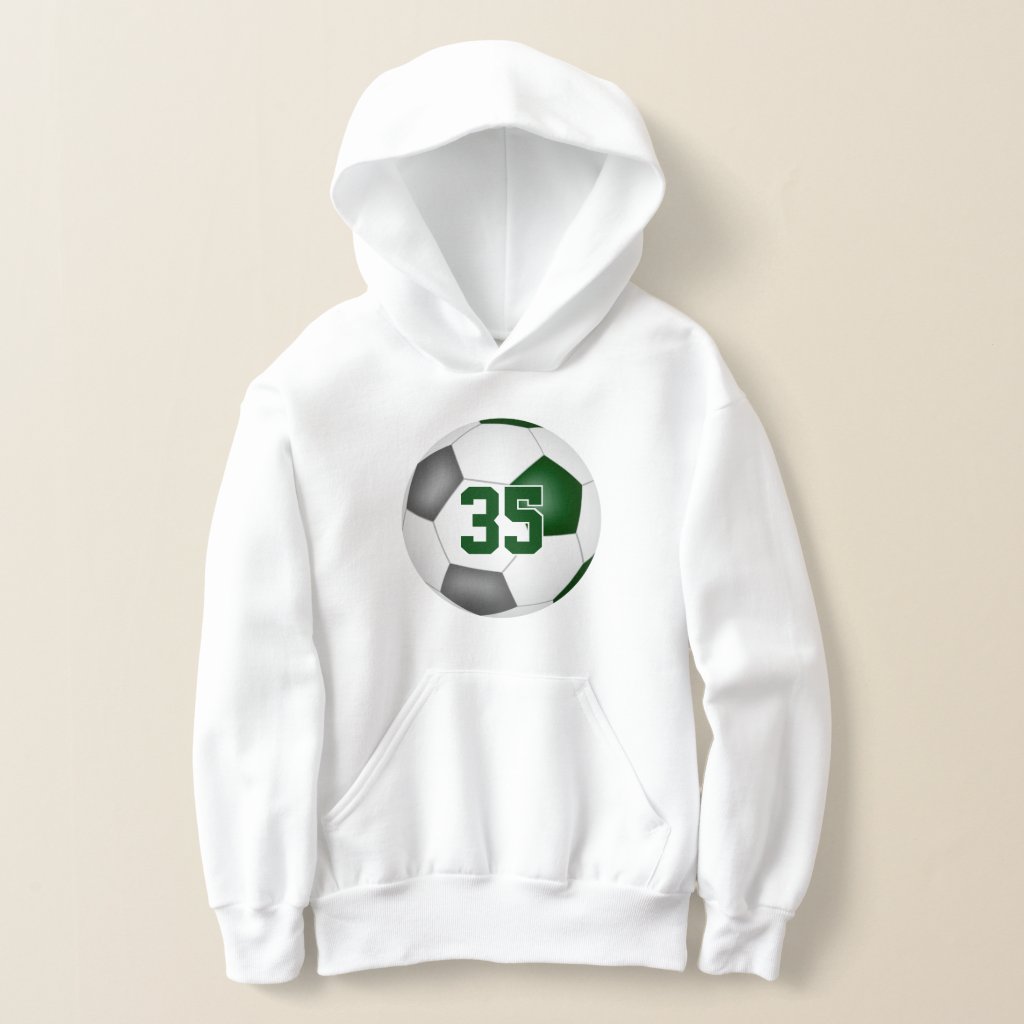 green gray team colors jersey number soccer hoodie