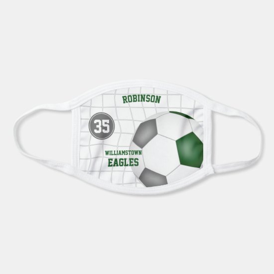 green gray team colors player name his hers soccer face mask