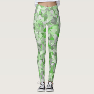 Green Gray Triangle Pattern Leggings