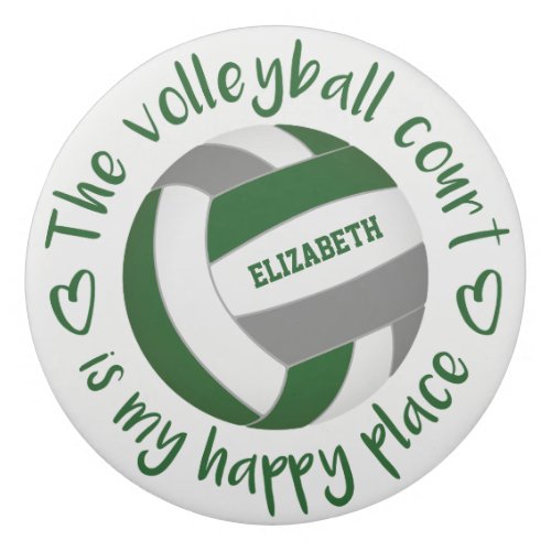 green gray volleyball court my happy place eraser