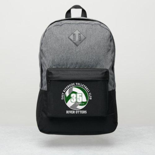 green gray volleyball team colors athlete name port authority backpack