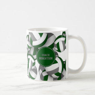 green gray volleyball team colors coach gift coffee mug