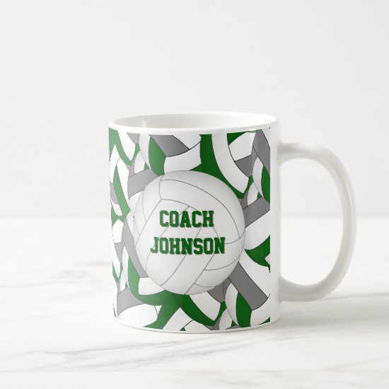green gray volleyball team colors coach gift coffee mug