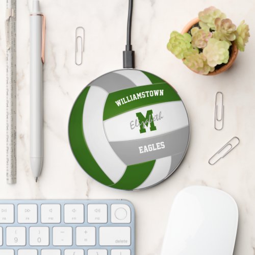 green gray volleyball team name wireless charger 