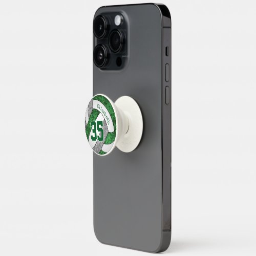 green gray volleyball teen girl name jersey number PopSocket