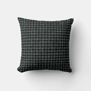 Green Gray Weave Pattern Throw Pillow