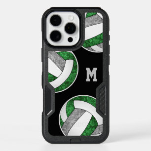 green gray white girly volleyball team colors iPhone 16 pro max case