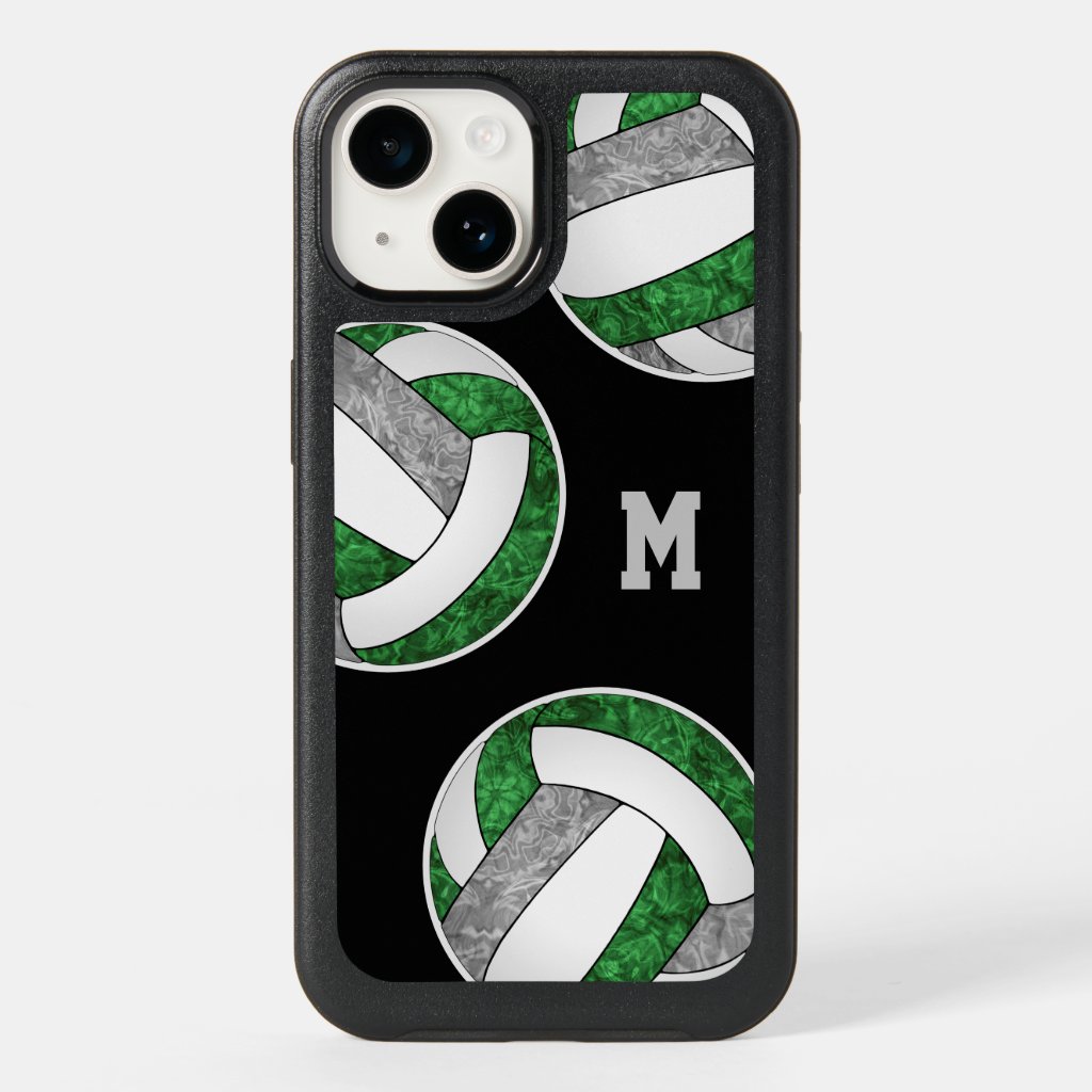 green gray white girly volleyball team colors OtterBox iPhone case