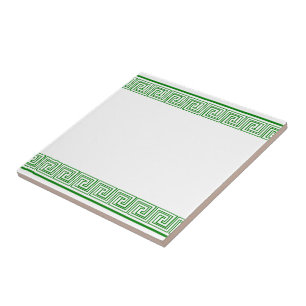 Green Grecian Frieze Pattern Ceramic Tile