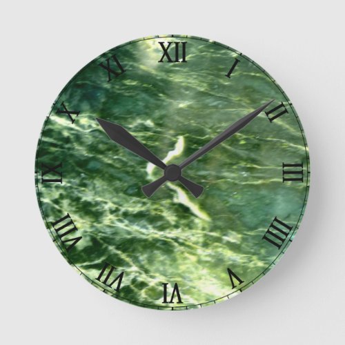 Green Green Alpi Marble Round Clock