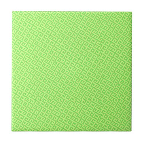 Green Green Captivating Elegant whimsical Pattern  Ceramic Tile