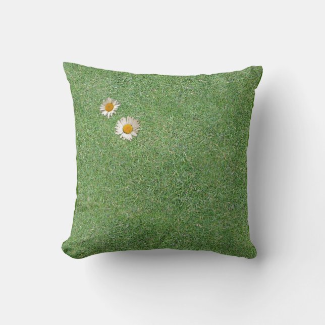 Green Green Grass Throw Pillow (Front)