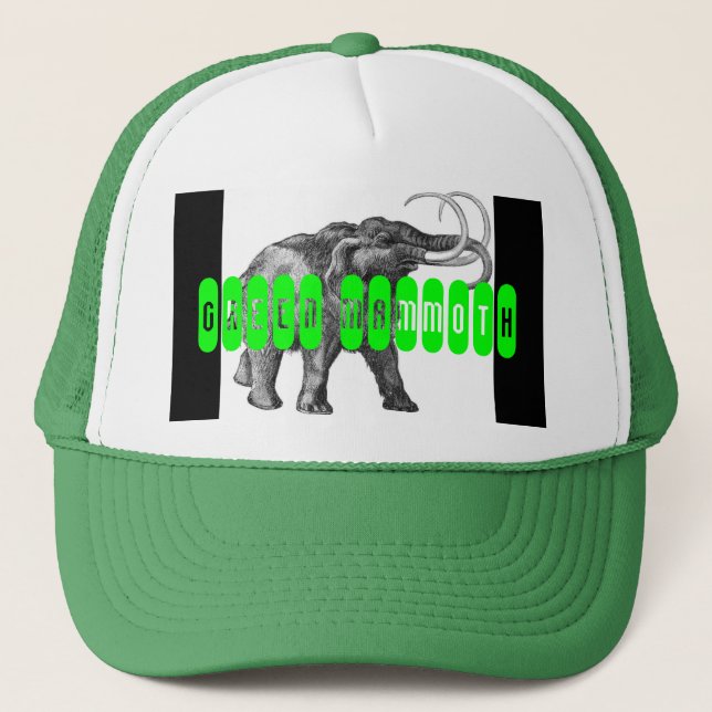 green, GREEN MAMMOTH Trucker Hat (Front)