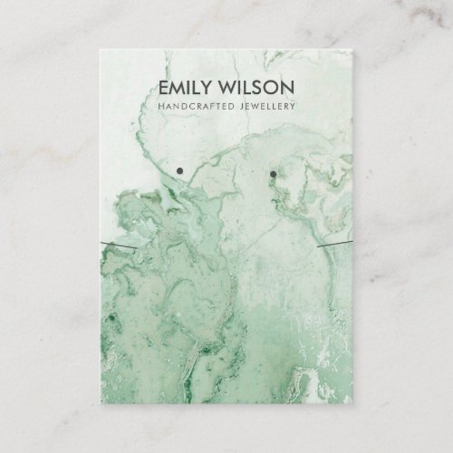 GREEN GREY AGATE MARBLE STUD NECKLACE DISPLAY BUSINESS CARD