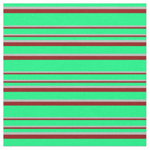 Green, Grey, and Dark Red Colored Pattern Fabric