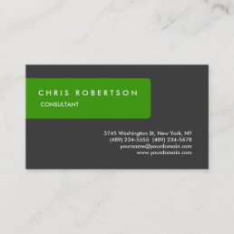 Green Grey Attractive Charming Business Card