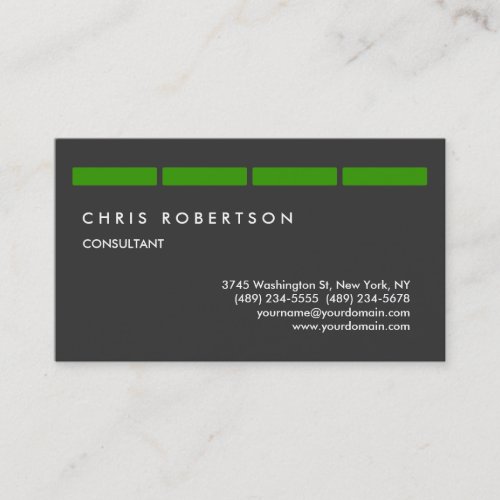 Green Grey Attractive Charming Business Card