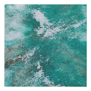 GREEN GREY BLACK ABSTRACT WATERCOLOR ART POSTER FAUX CANVAS PRINT