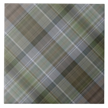 Green Grey Brown Plaid Pattern Tile