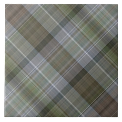 Green grey brown plaid pattern tile