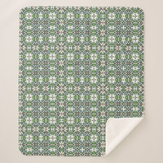 Green & Grey Modern Celtic Pattern Sherpa Blanket