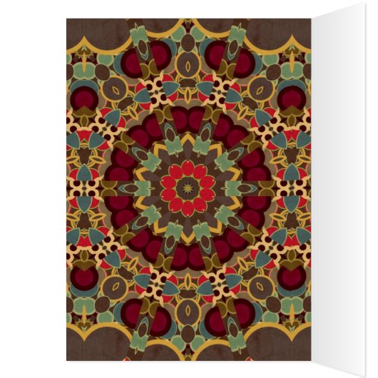 Green, Grey, Red Kaleidoscope Design (Inside (Left))