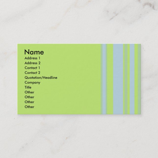 green grey yellow striped business card (Front)