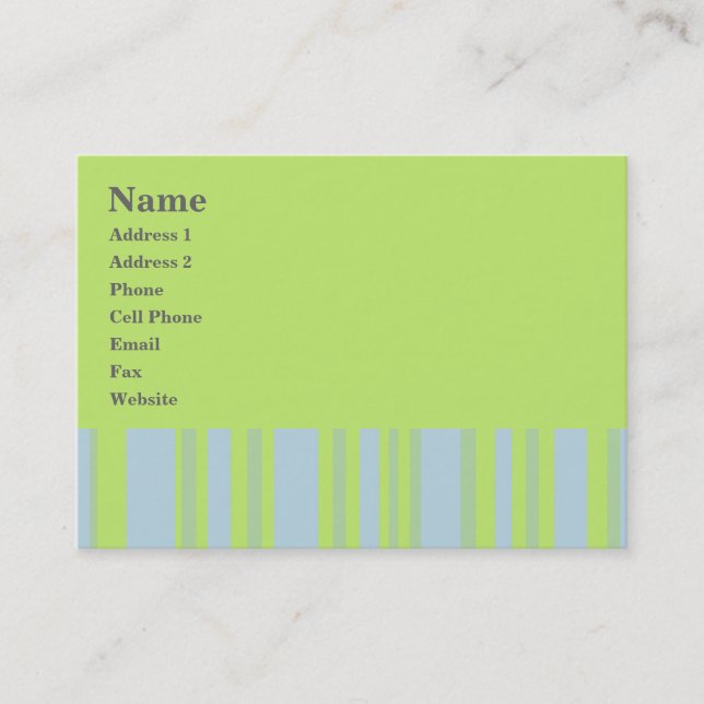 green grey yellow stripes business card (Front)