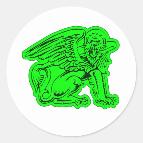 Green Griffin Classic Round Sticker