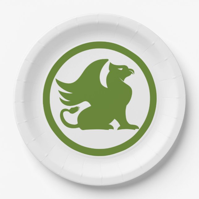 Green Griffin Paper Plates (Front)