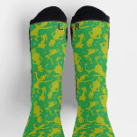 Green Grinch Ice Skating Pattern Socks