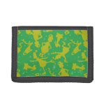 Green Grinch Ice Skating Pattern Trifold Wallet