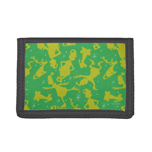 Green Grinch Ice Skating Pattern Trifold Wallet