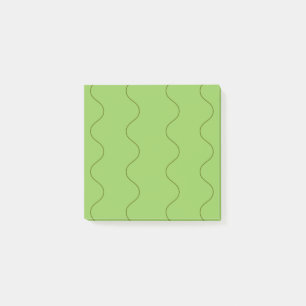 Green Groovy Wavy Line Abstract Modern Minimalist  Post-it Notes