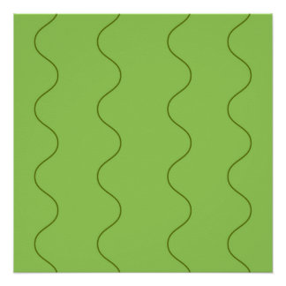 Green Groovy Wavy Line Abstract Modern Minimalist Poster