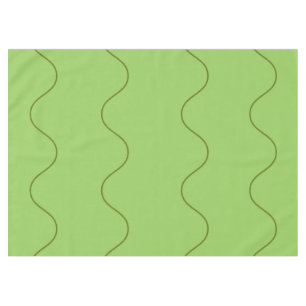 Green Groovy Wavy Line Abstract Modern Minimalist  Tablecloth